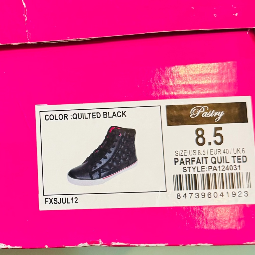 Quilted high top sneaker shoe pastry brand